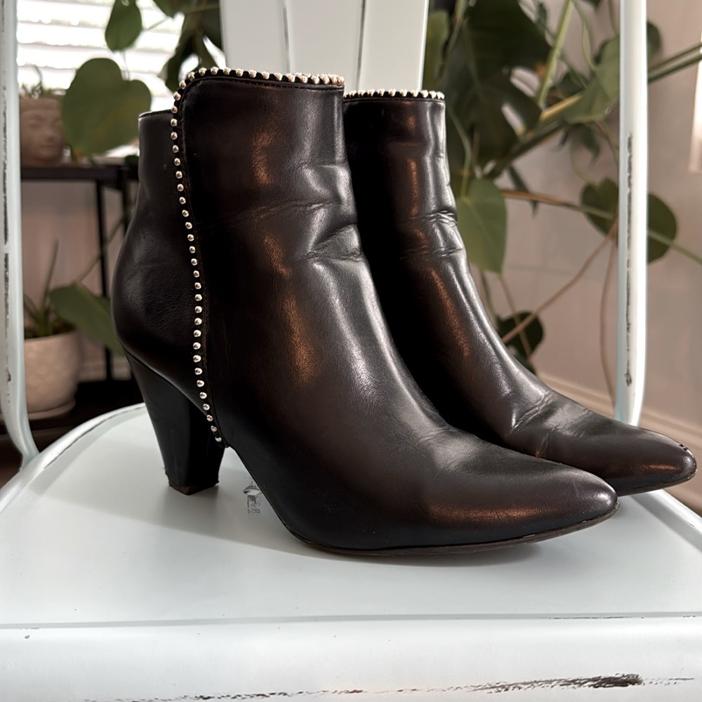 Black booties with stud detail, Size 39